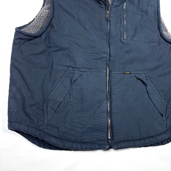 Lee Premium Select Black Canvas Sherpa-Lined Vest Winter Work Wear Mens 2XL - Picture 4 of 11